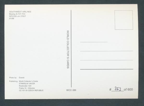 SOUTHWEST AIRLINES, BOEING B-737-7H4