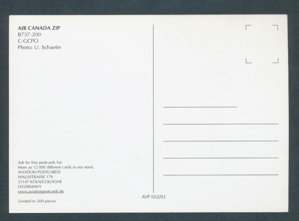 AIR CANADA ZIP; B737-200