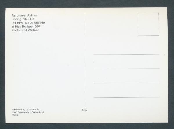 AEROSWEET AIRLINES, Boeing 737-2L9