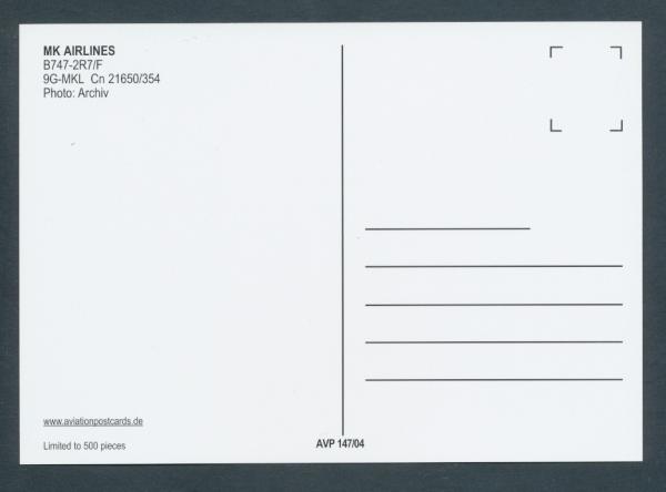 MK AIRLINES, B747-2R7/F