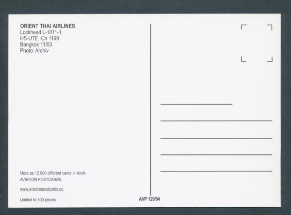 ORIENT THAI AIRLINES, Lockheed L-1011-1