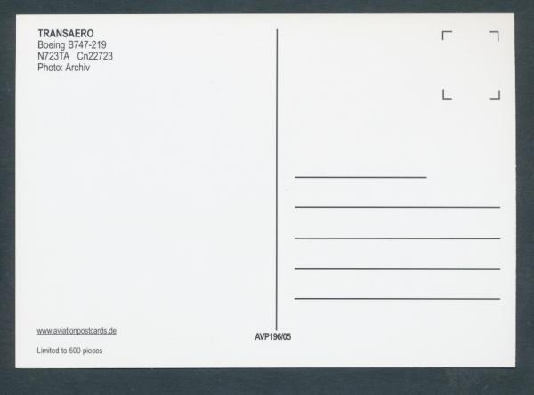 TRANSAERO, Boeing B747-219