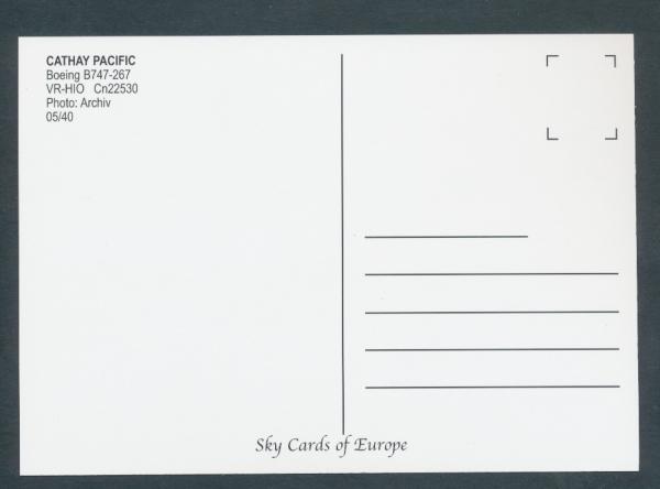 CATHAY PACIFIC, Boeing B747-267