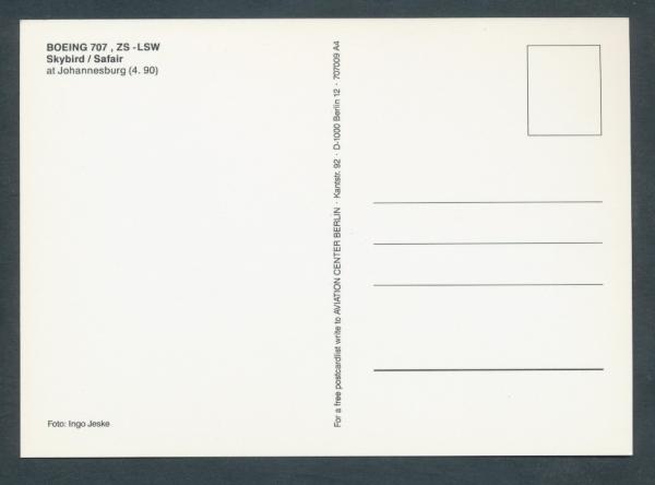 SKYBIRD/SAFAIR, Boeing 707