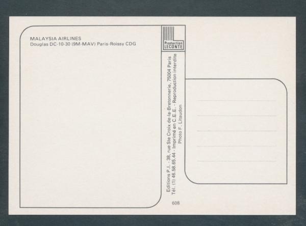 MALAYSIA AIRLINES, Douglas DC 10-30