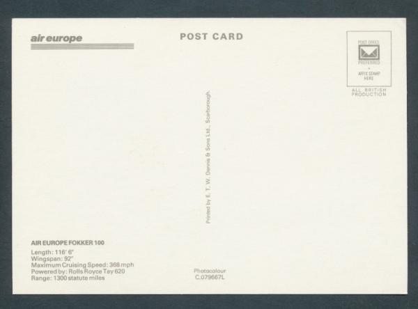 AIR EUROPE, Fokker 100