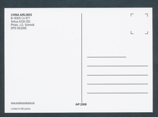 CHINA AIRLINES, AIRBUS A330-302