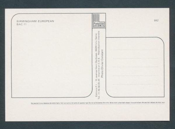 BEA BIRMINGHAM EUROPEAN, BAC 11