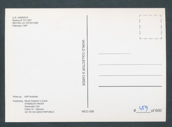 US AIRWAYS,  Boeing B-737-3B7