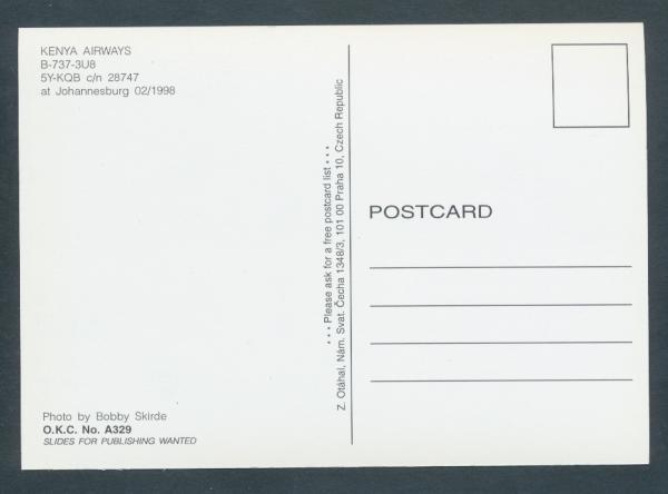 KENYA AIRWAYS, B-737-3U8