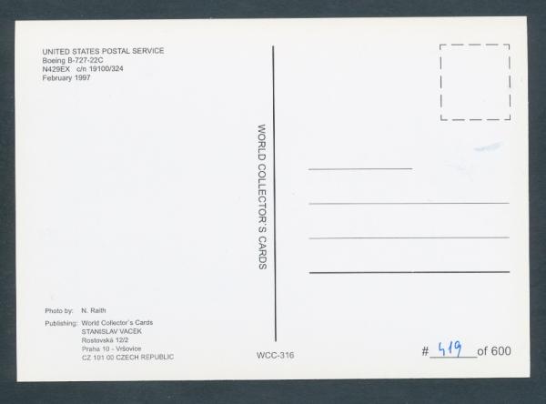 UNITED STATES POSTAL SERVICE, Boeing B-727-22C