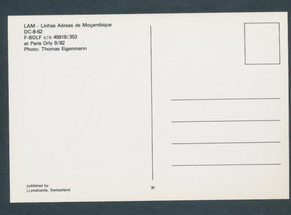 LAM-LINHAS AÈREAS de Mocambique DC-8-62