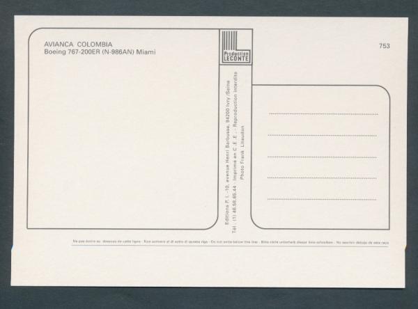 AVIANCA COLOMBIA, Boeing 767-200ER