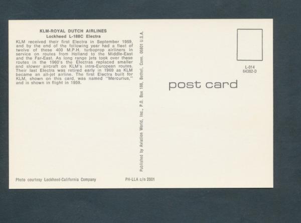 KLM-ROYAL DUTCH AIRLINES, Lockheed L-188C Electra