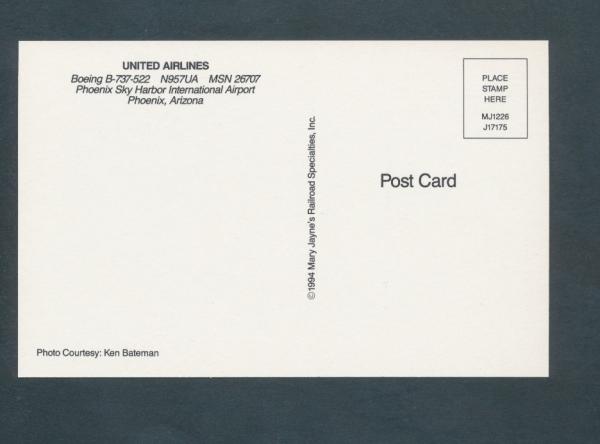 UNITED AIRLINES, Boeing B-737-522