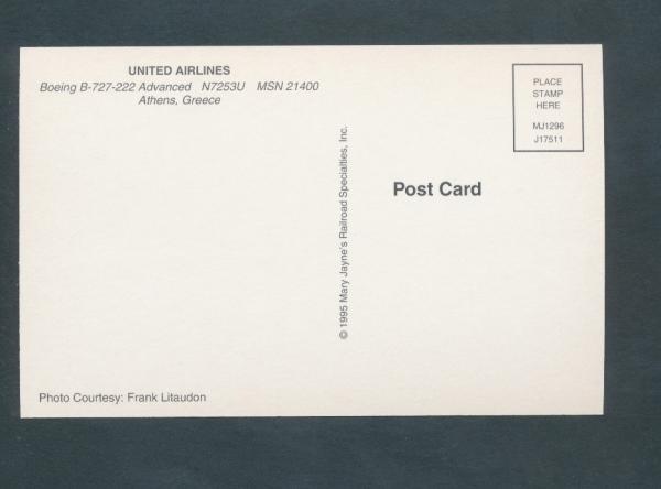 UNITED AIRLINES , Boeing B-727-222 Advanced