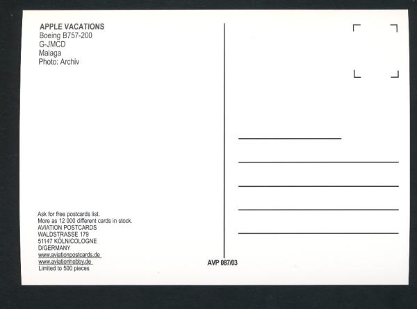 APPLE VACATIONS, Boeing B757-200