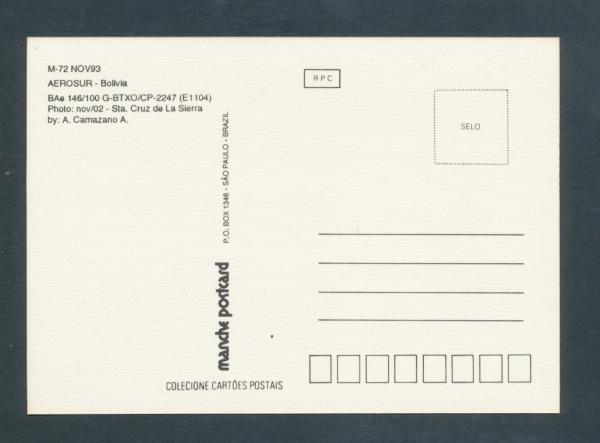 AEROSUR_BOLIVIA, BAe 146/100