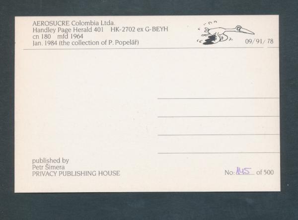 AEROSUCRE COLOMBIA Ltda., Handley Page Herald 4010101