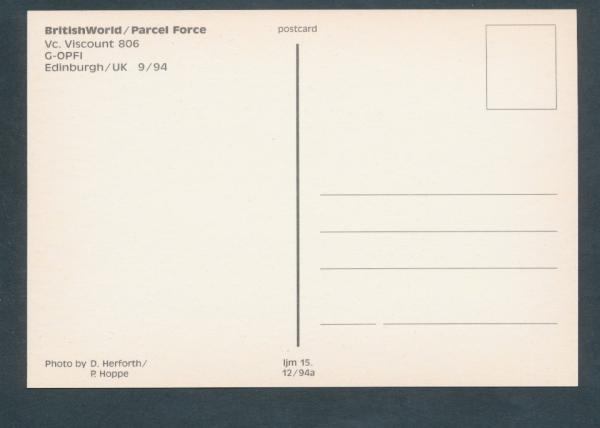 BRITISH World/Parcel Force, Vc.Viscount 806