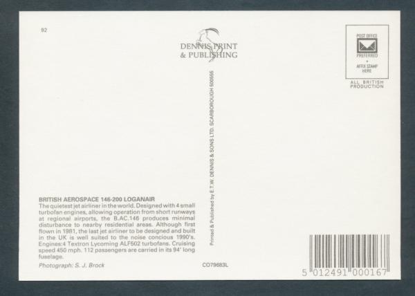 BRITISH AEROSPACE, Loganair 146-200