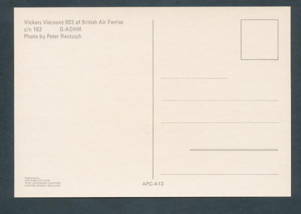 BRITISH AIR FERRIES, Vickers Viscount 802