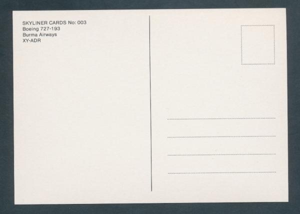 BURMA AIRWAYS, Boeing 727-193