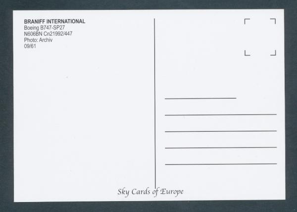 BRANIFF INTERNATIONAL, Boeing B747-SP27