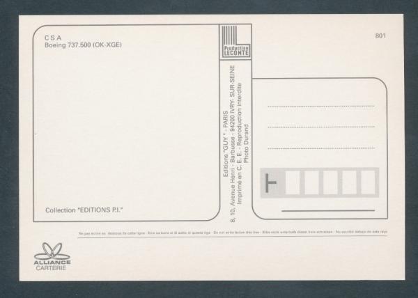 CSA CZECHOSLOVAK AIRLINES, Boeing 737.500
