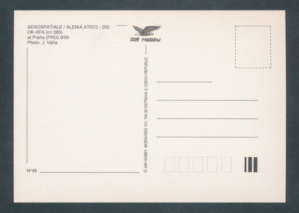 CSA CZECHOSLOVAK AIRLINES, Aerospatiale/Alenia ATR 72-202