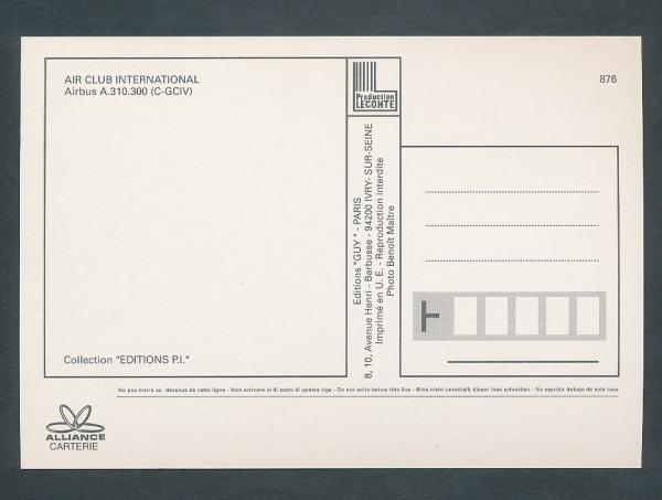 AIR CLUB INTERNATIONAL, Airbus A.310300