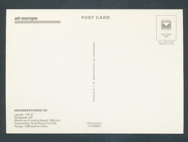 AIR EUROPE, Fokker 100