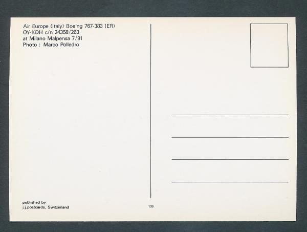 AIR EUROPE ITALY, Boeing 767-383