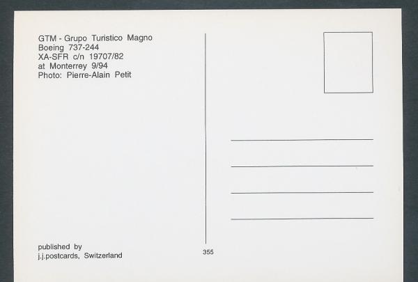 GTM-GRUPO TURISTICO MAGNO, Boeing 737-244