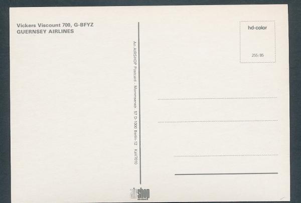 GUERNSEY AIRLINES, Vickers Viscount 700