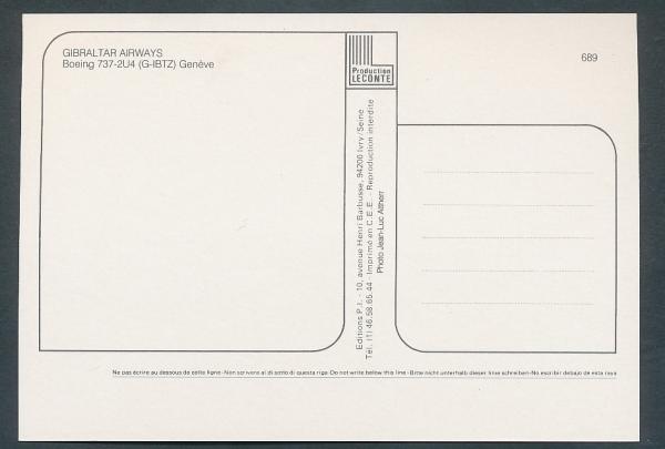 GIBRALTAR AIRWAYS, Boeing 737-2U4