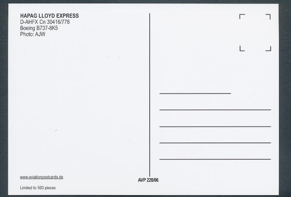 HAPAG LLOYD EXPRESS,HLX.com, Boeing B737-8K5