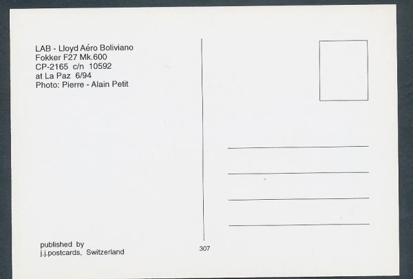 LAB  LLOYD AÈREO BOLIVIANO, Fokker F27 Mk600