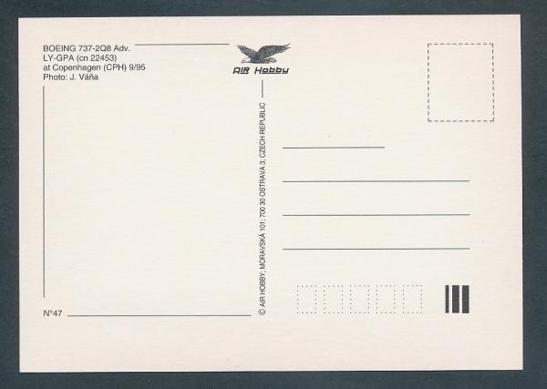 LITHUANIAN AIRLINES, Boeing 737-2Q8 Adv.