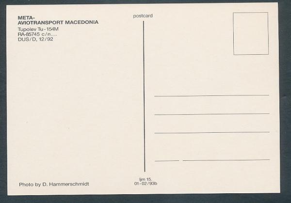 META-AVIOTRANSPORT MACEDONIA, Tupolev TU-154M