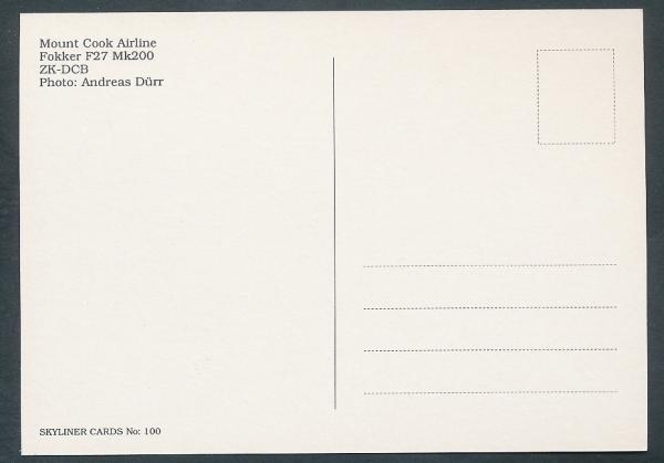 MOUNT COOK AIRLINE, Fokker F27 Mk200