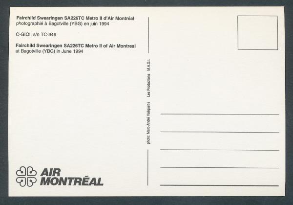 AIR MONTREAL, Fairchild Swearingen  TC-349