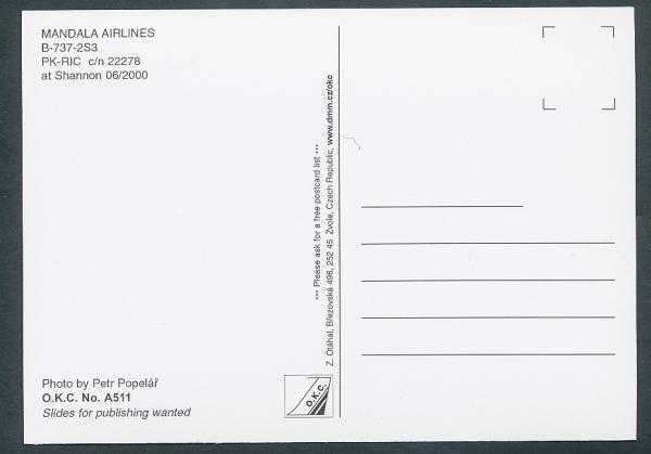 MANDALA AIRLINES, B-737-2S3