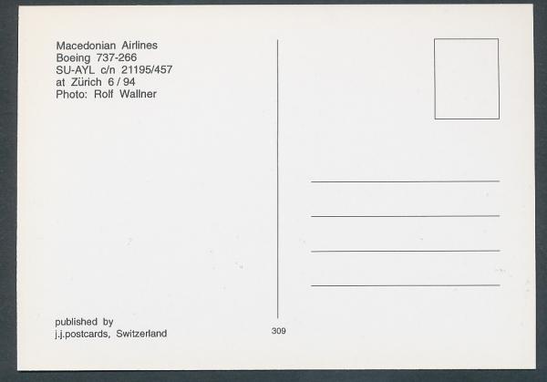 MACEDONIAN AIRLINES, Boeing 737-266