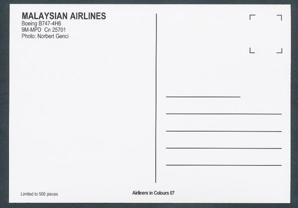 MALAYSIA AIRLINES, Boeing B747-4H6