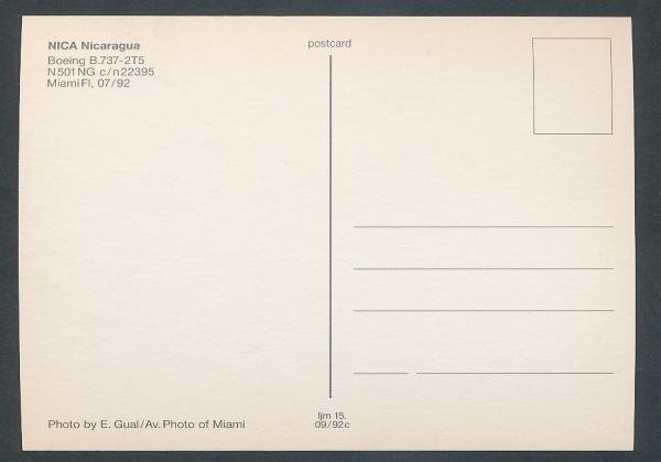 NICA NICARAGUA, Boeing B.737-2T5