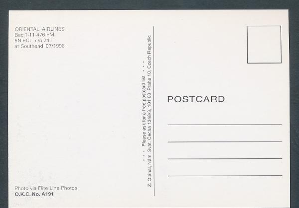 ORIENTAL AIRLINES, Bac 1-11-476 FM