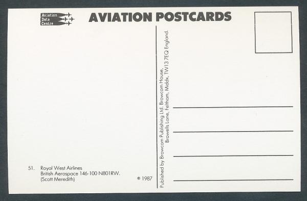 ROYAL WEST AIRLINES, British Aerospace 146-100