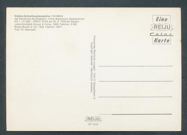 Elektro Schnellzuglokomotive 116 003-5