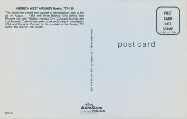 America West Airlines Boeing 737- 130